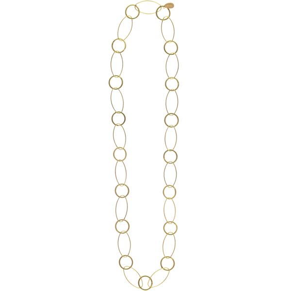 Collar Roma Largo en Cadena Irregular Dorado Mate