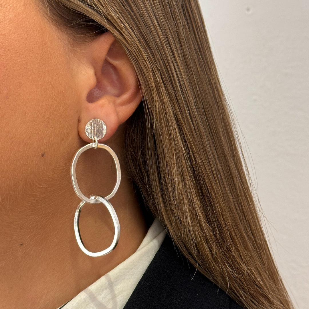 Aros Roma Bañados en Plata Brillante