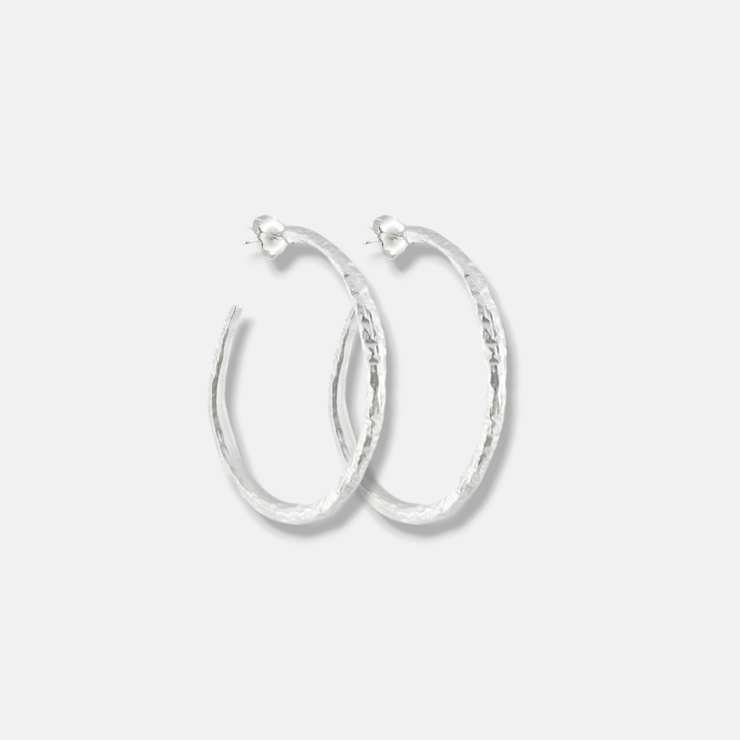 Aros Dita Argolla grande en Plata Mate