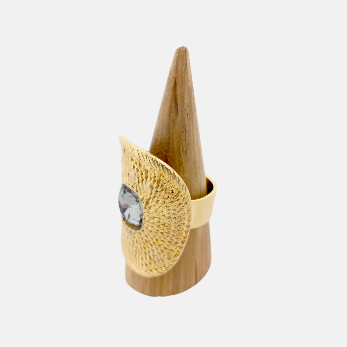 Anillo Dita Chapado Oro Mate con Cristal Swarovski