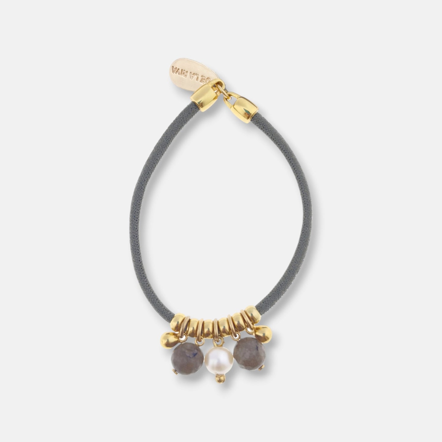 Pulsera Capri con Cordón, Perlas y Piedra