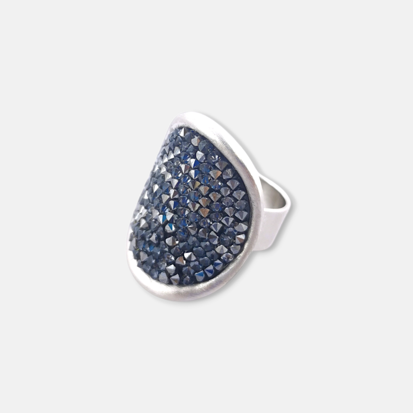 Anillo Dita en Plata Mate con Cristales Swarovski