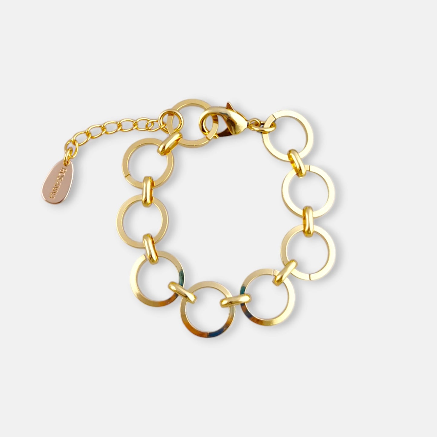 Pulsera Capri con Círculos en Dorado Brillante