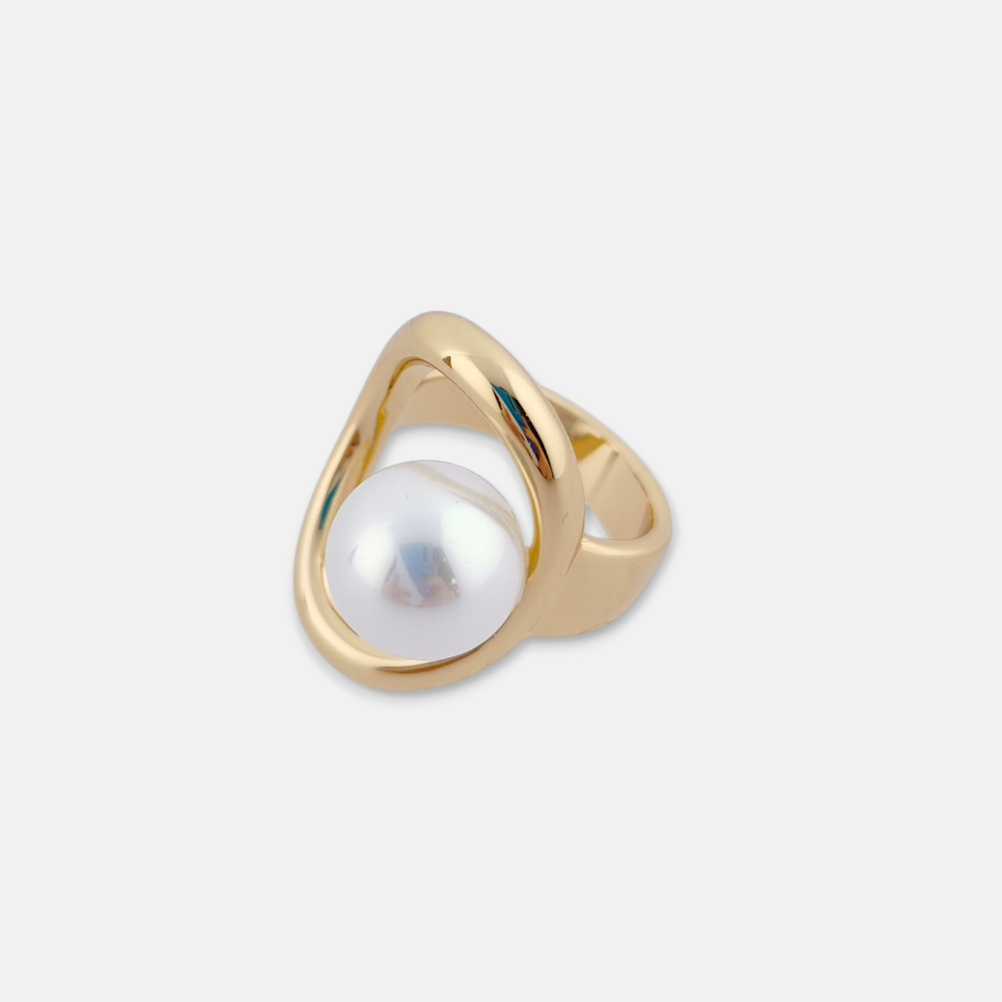 Anillo Ceremony en Dorado Brillante con Perla