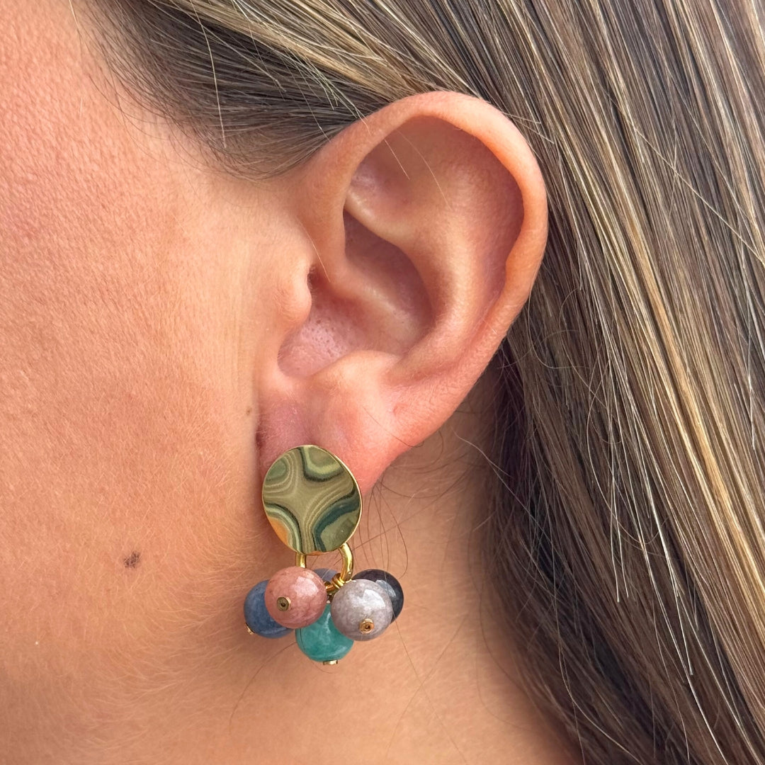 Aros Capri en Dorado Brillante con Piedras