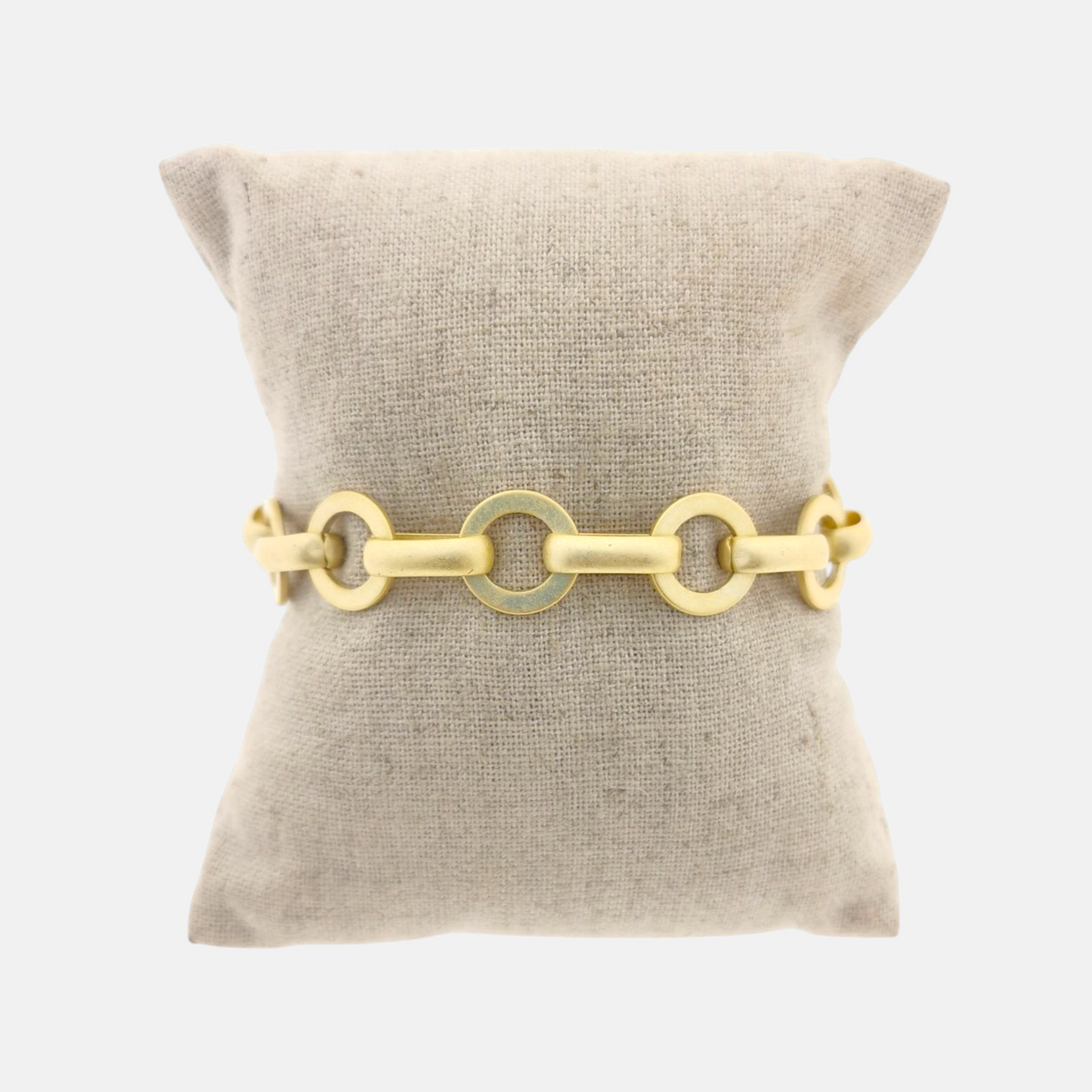 Pulsera Roma Eslabones y Argollas en Dorado Mate