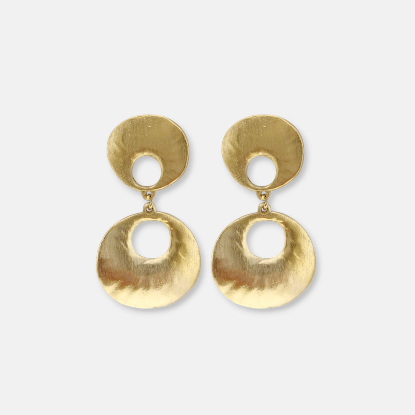 Aros Dita Largo Doble en Dorado Mate