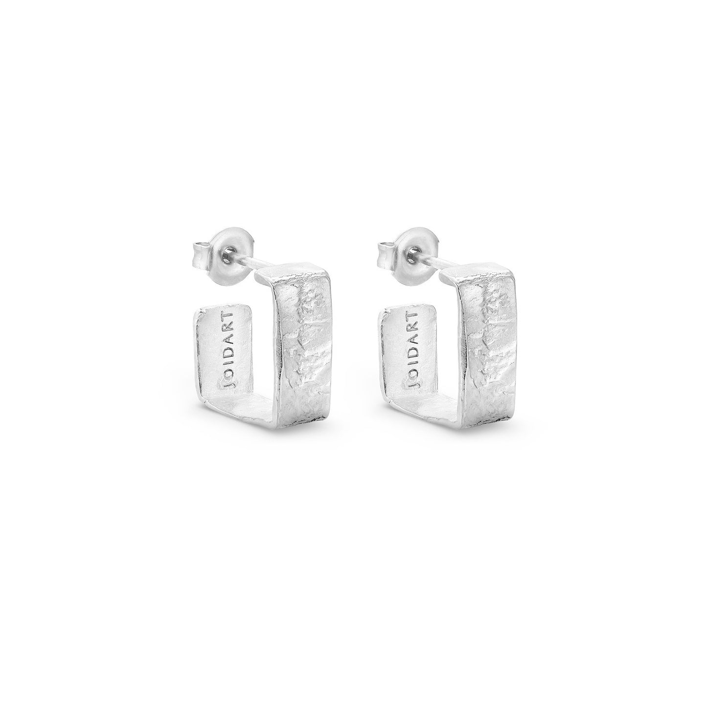 Aros Rectangulares Plateados Pequeños Lignis Anchos