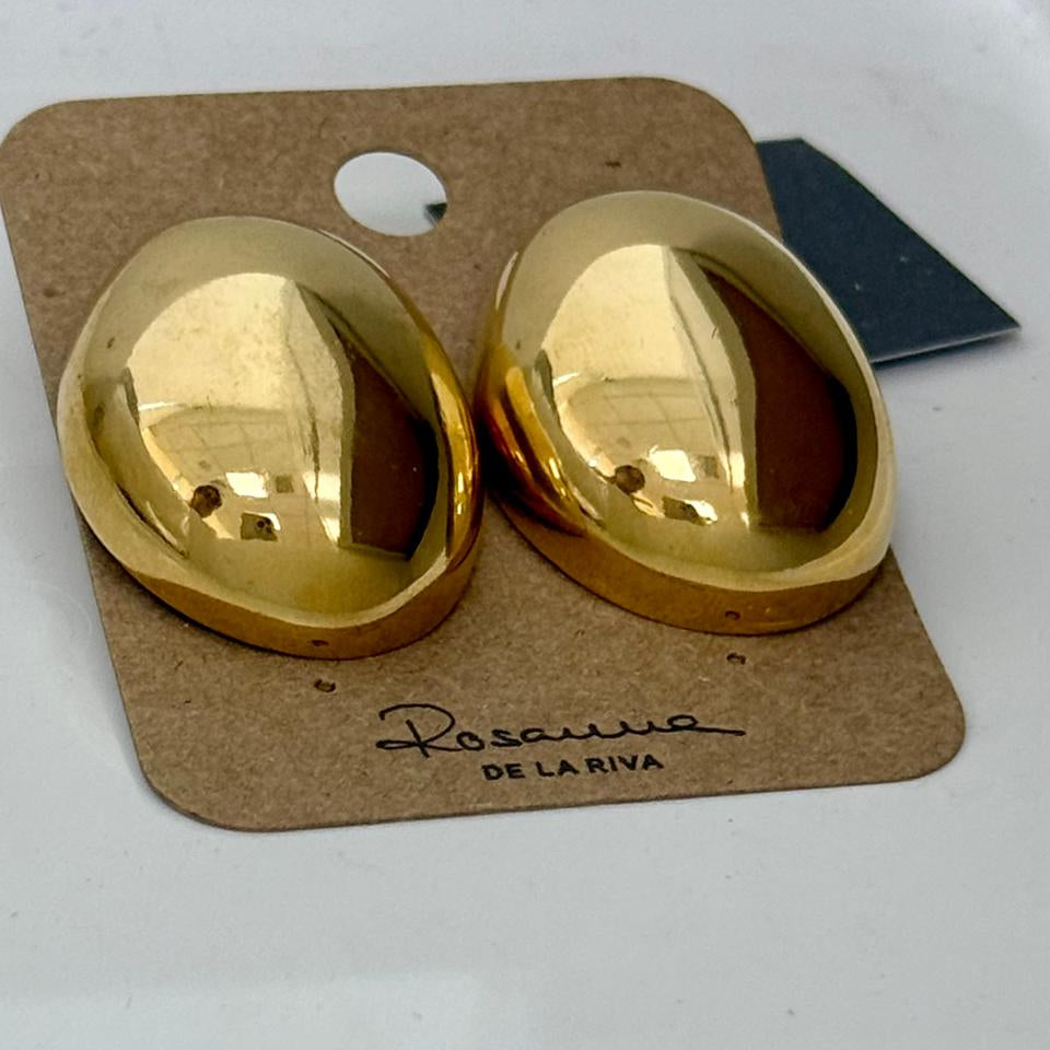 Aros Dita Ovalo en Dorado Brillante