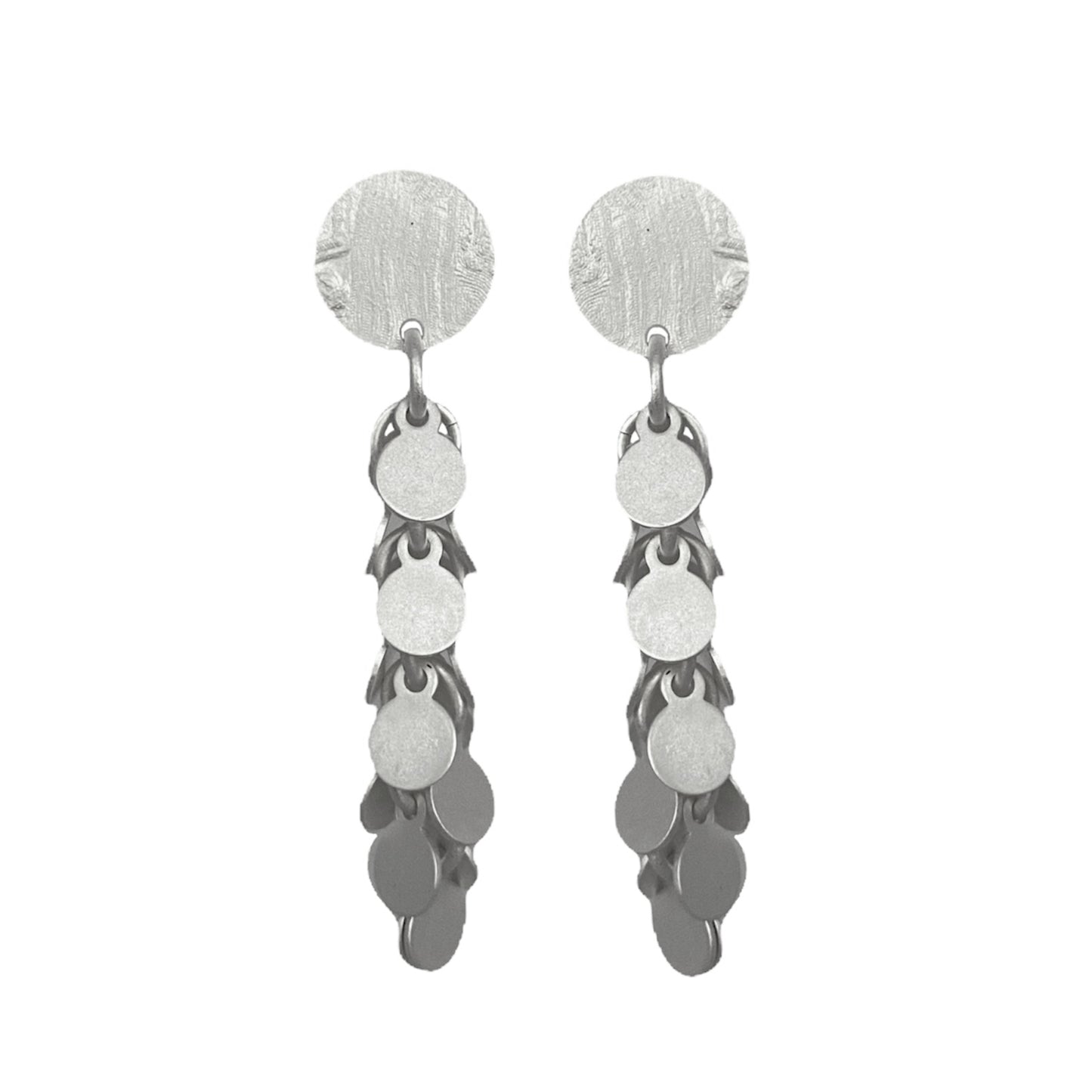 Aros Essential Plata Mate con Placas Circulares