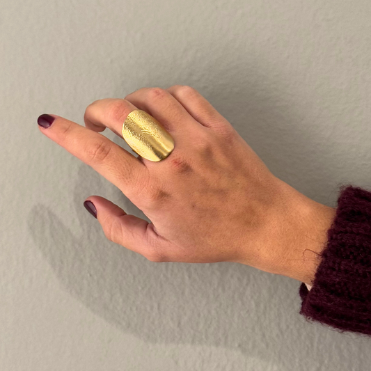 Anillo Dita Diseño en Baño de Oro Mate