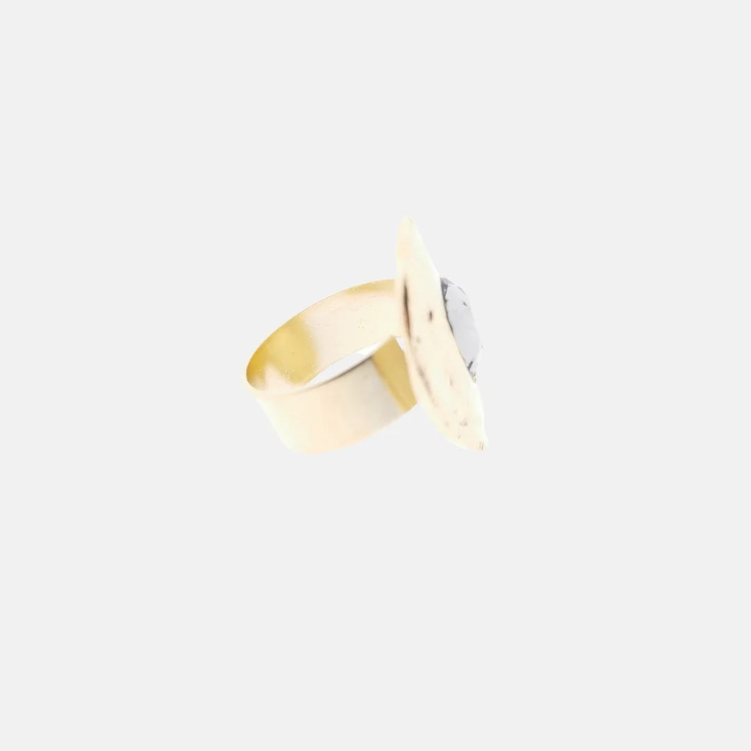 Anillo Dita en Oro Mate con Cristal Swarovski