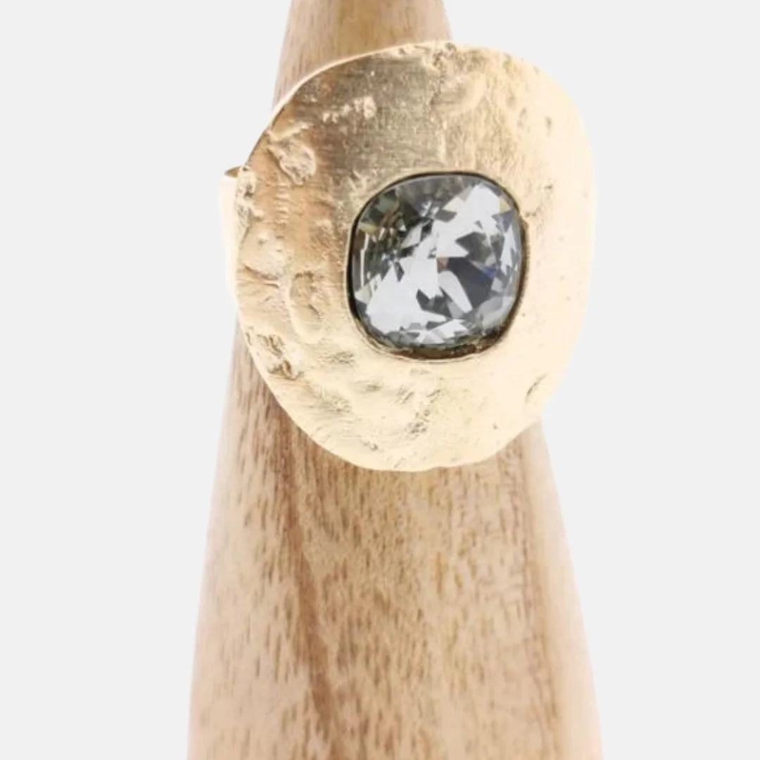 Anillo Dita en Oro Mate con Cristal Swarovski