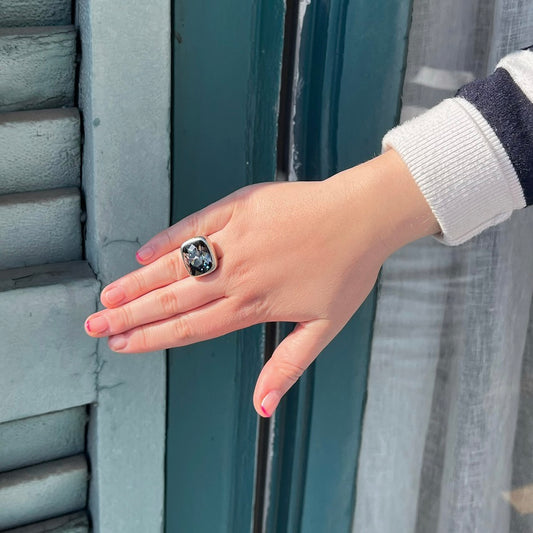 Anillo Dita en Plata Mate con Cristal Swarovski