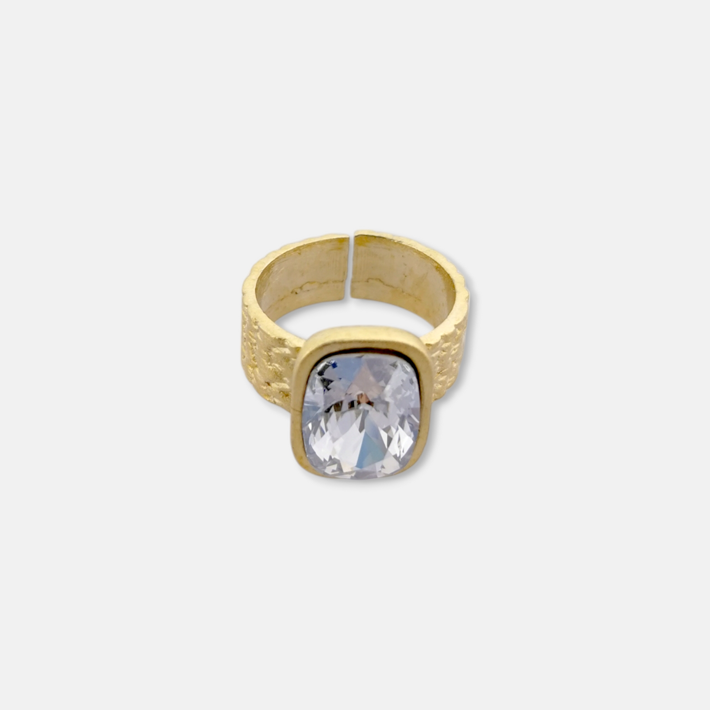Anillo Dita Chapado en Oro Mate con Cristal Swarovski