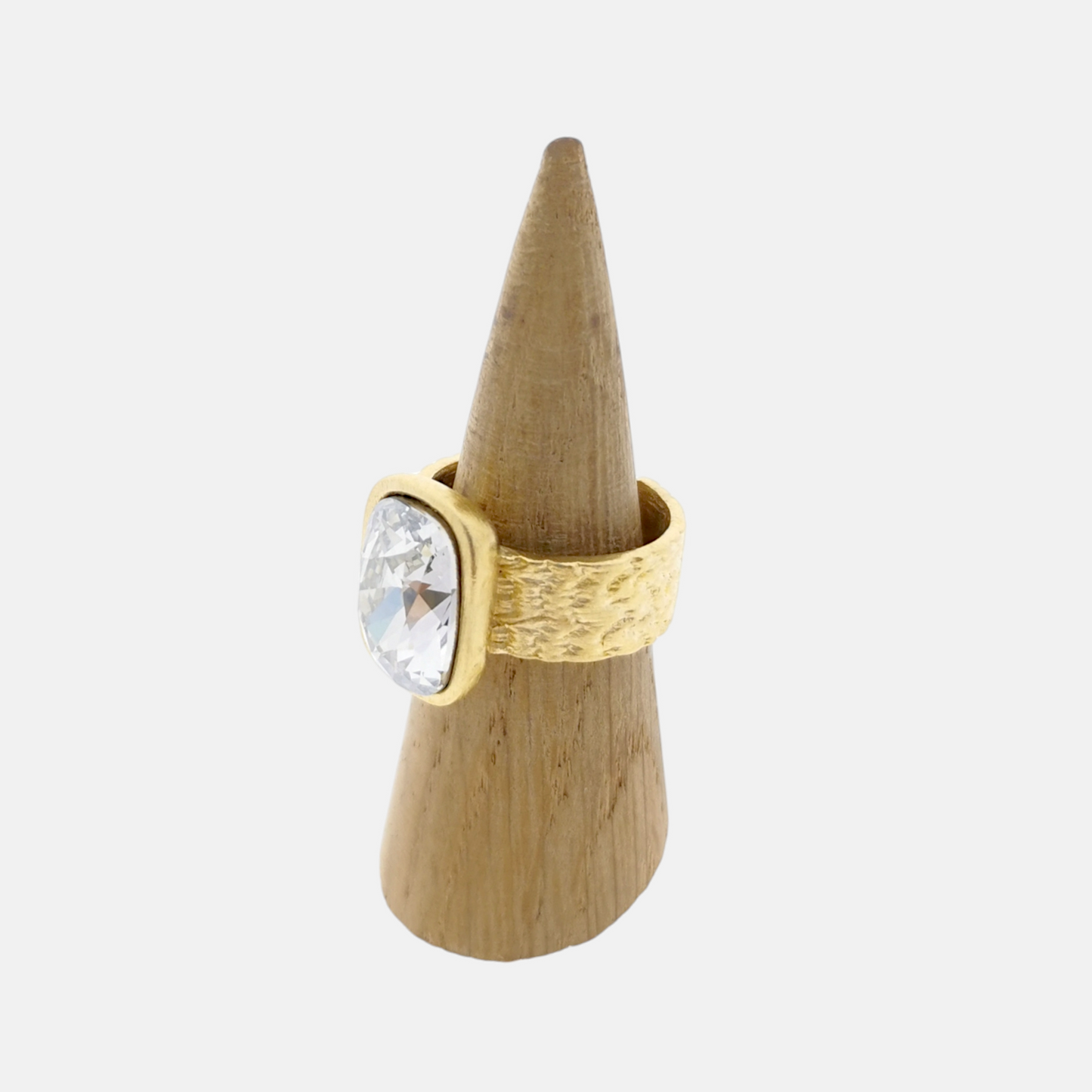 Anillo Dita Chapado en Oro Mate con Cristal Swarovski