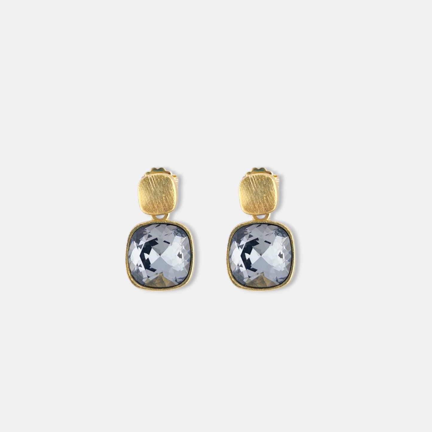 Aros Dita en Dorado Mate y Cristal