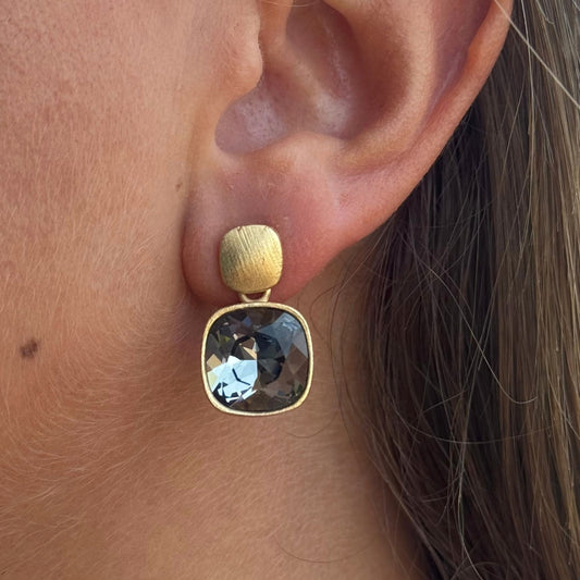 Aros Dita en Dorado Mate y Cristal