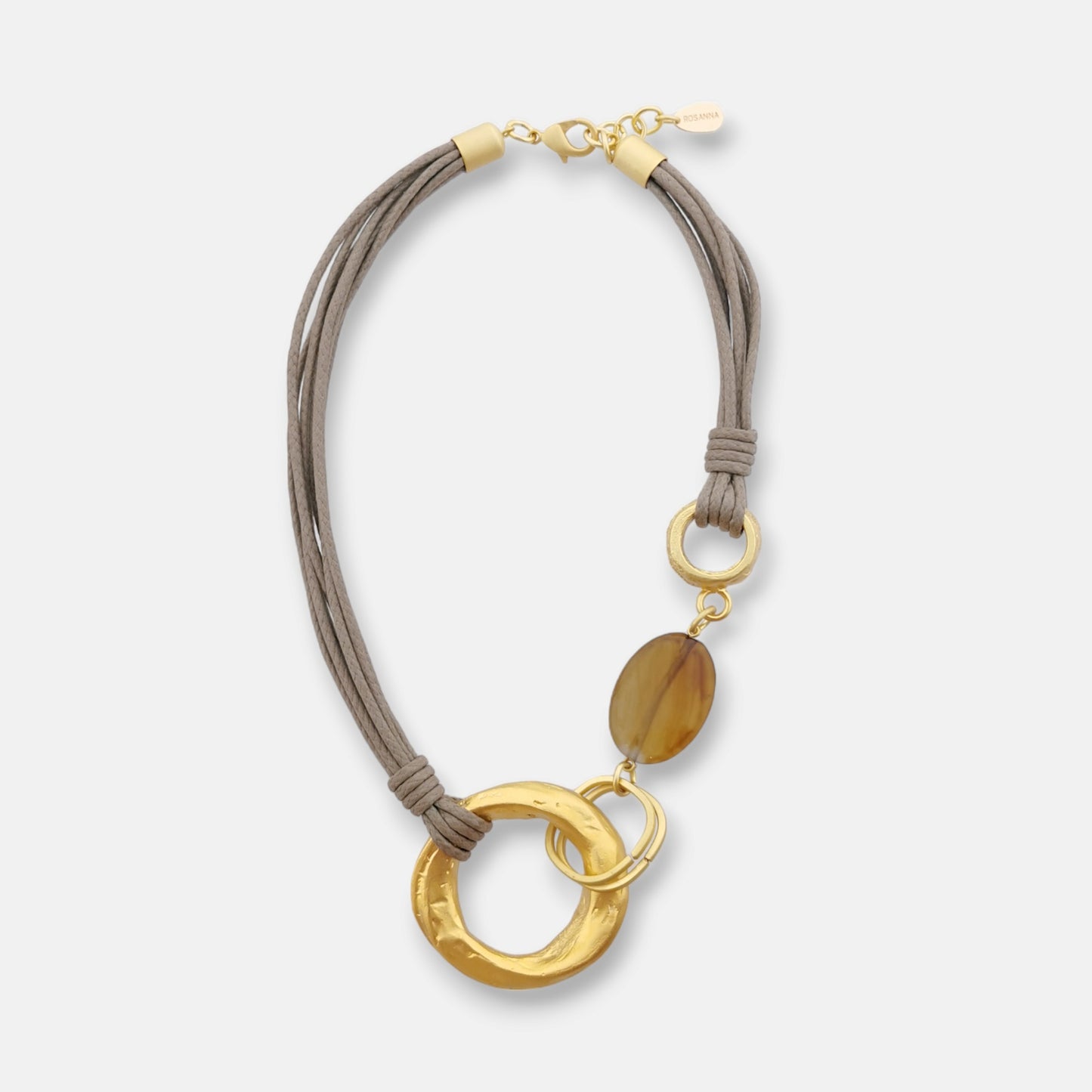 Collar Origins en Dorado mate con Cordón y Adornos