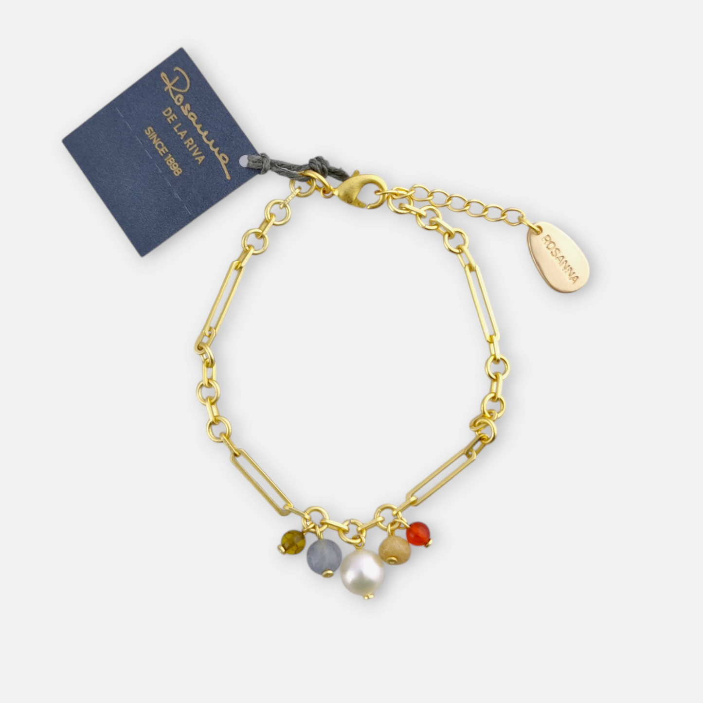 Pulsera Marais en Dorado Mate, con perla y piedras