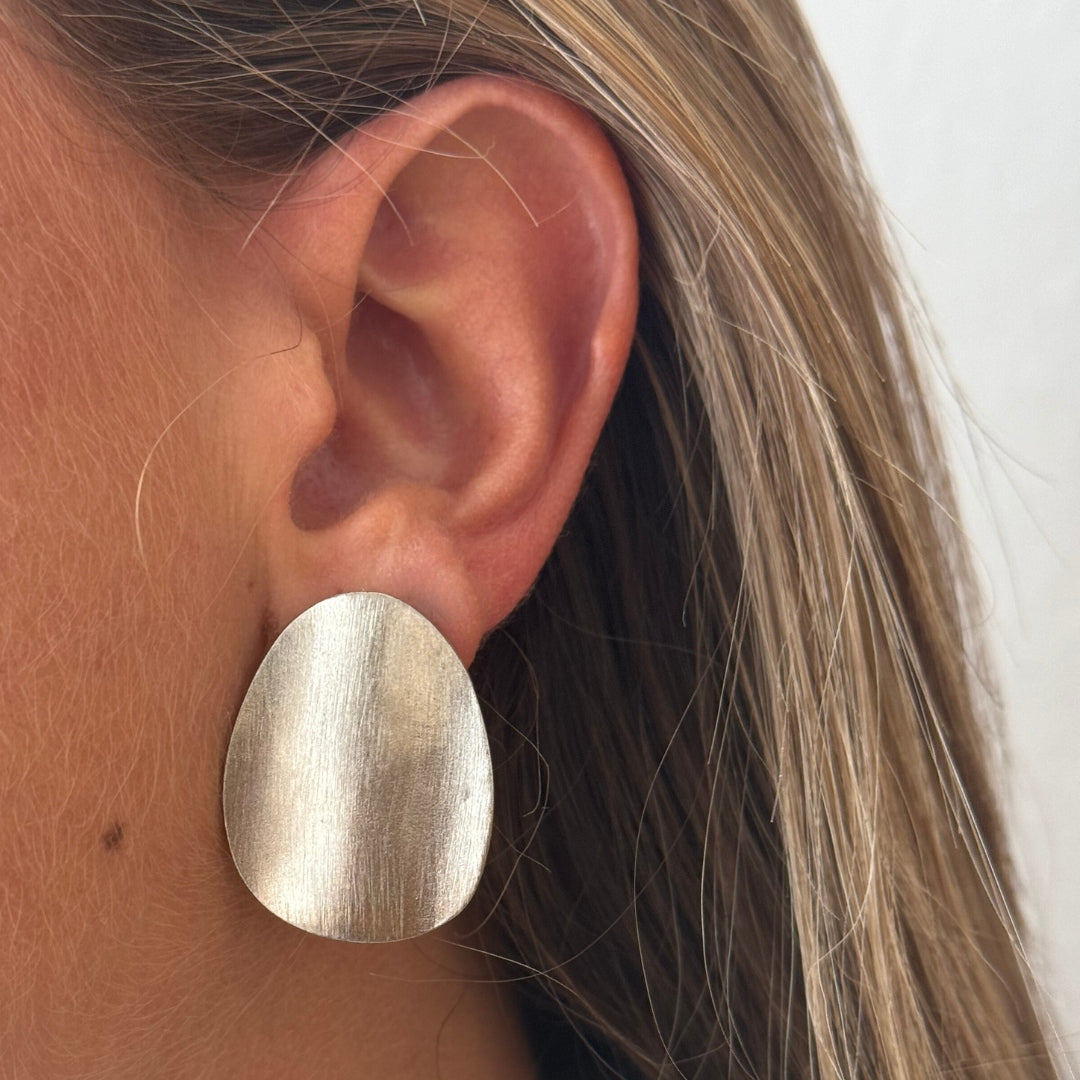 Aros Ovalados en Plata Mate