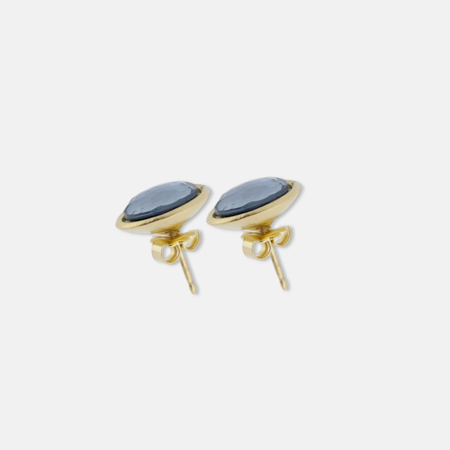 Aros Dita en Dorado Mate y Cristal Dark Grey