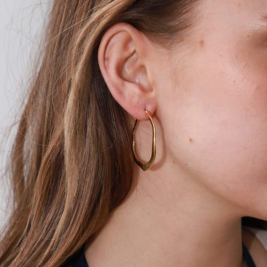 Aros Dita Argolla plana en Dorado Mate