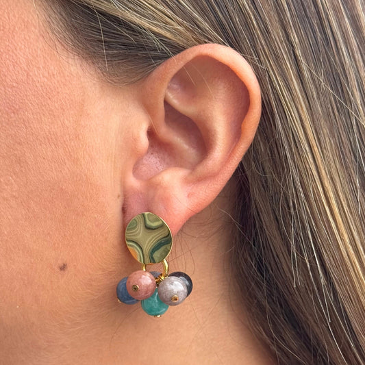 Aros Capri en Dorado Brillante con Piedras
