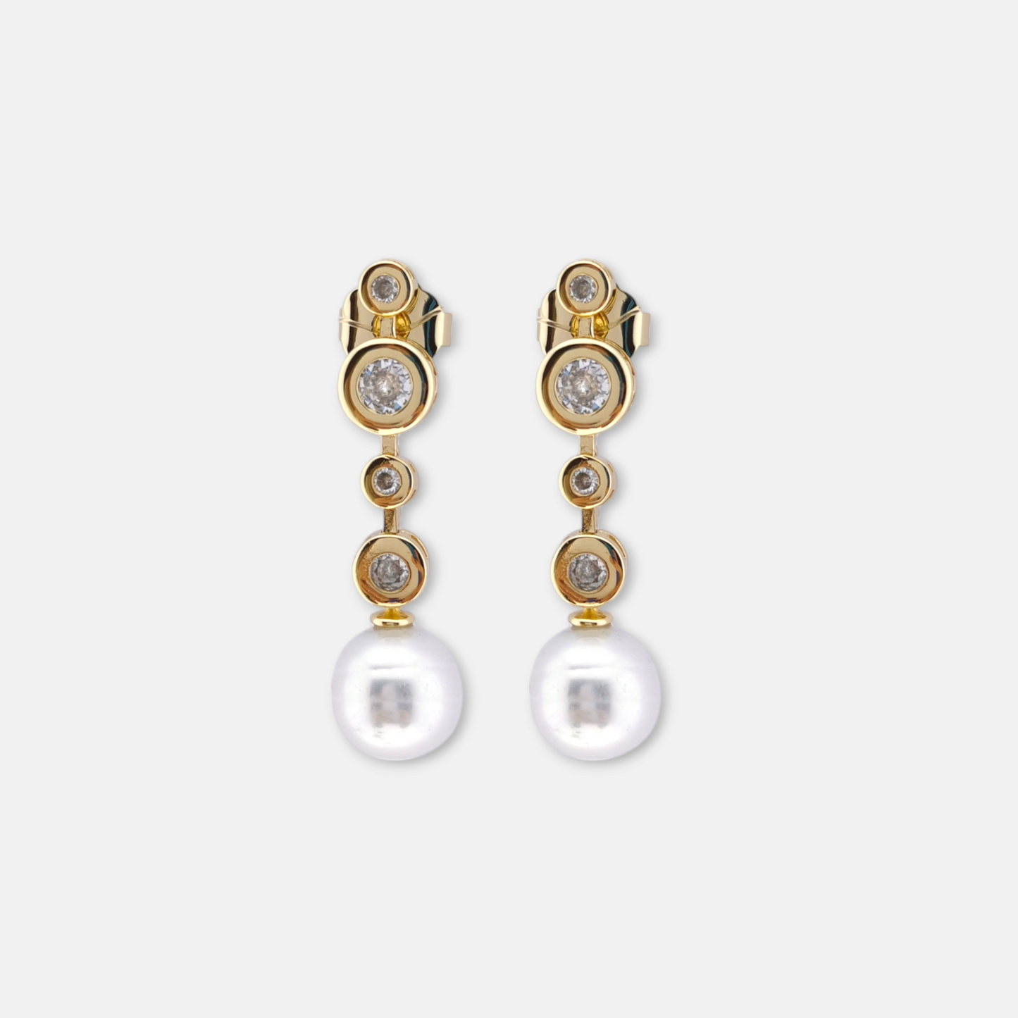 Aros Ceremony en Dorado Brillante con Perla y Cristales Swarovski