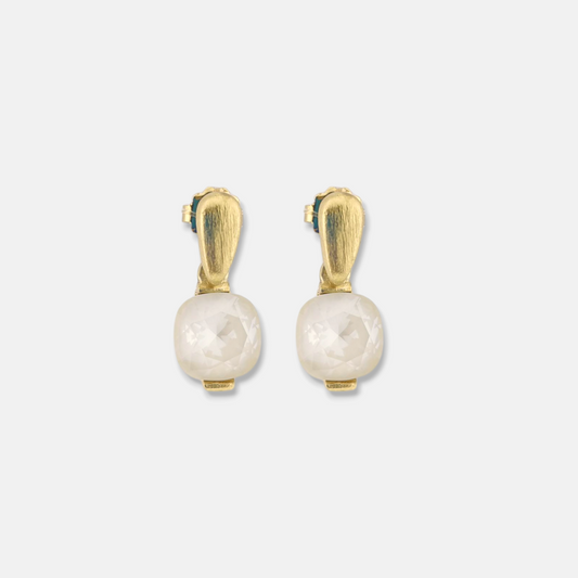 Aros Dita en Dorado Mate y Cristal