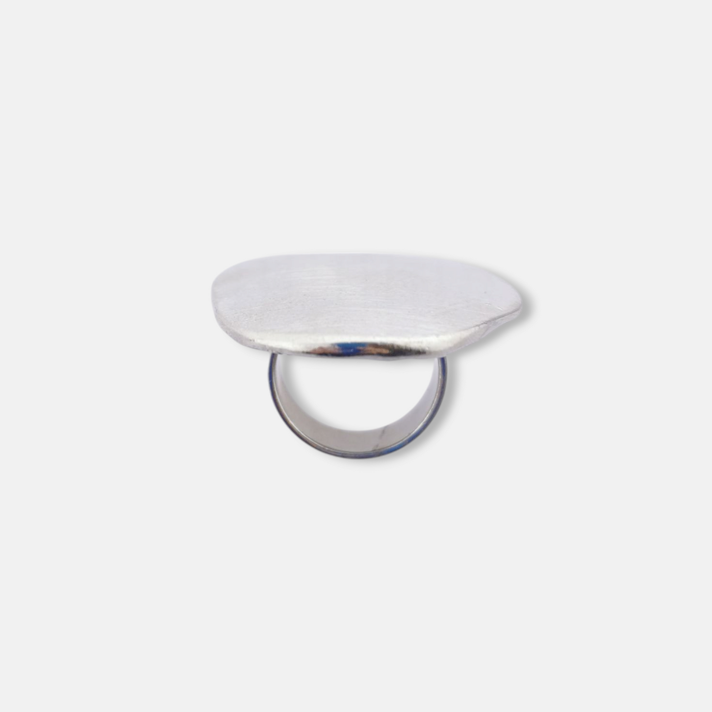 Anillo Dita Irregular Chapado Platino