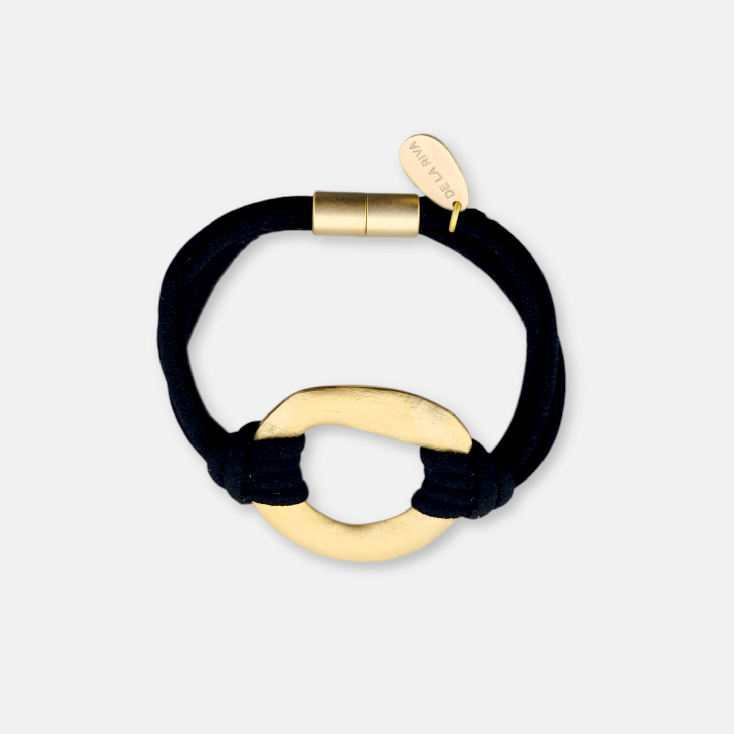 Pulsera Origins con Cordones Negros y Dorado Mate