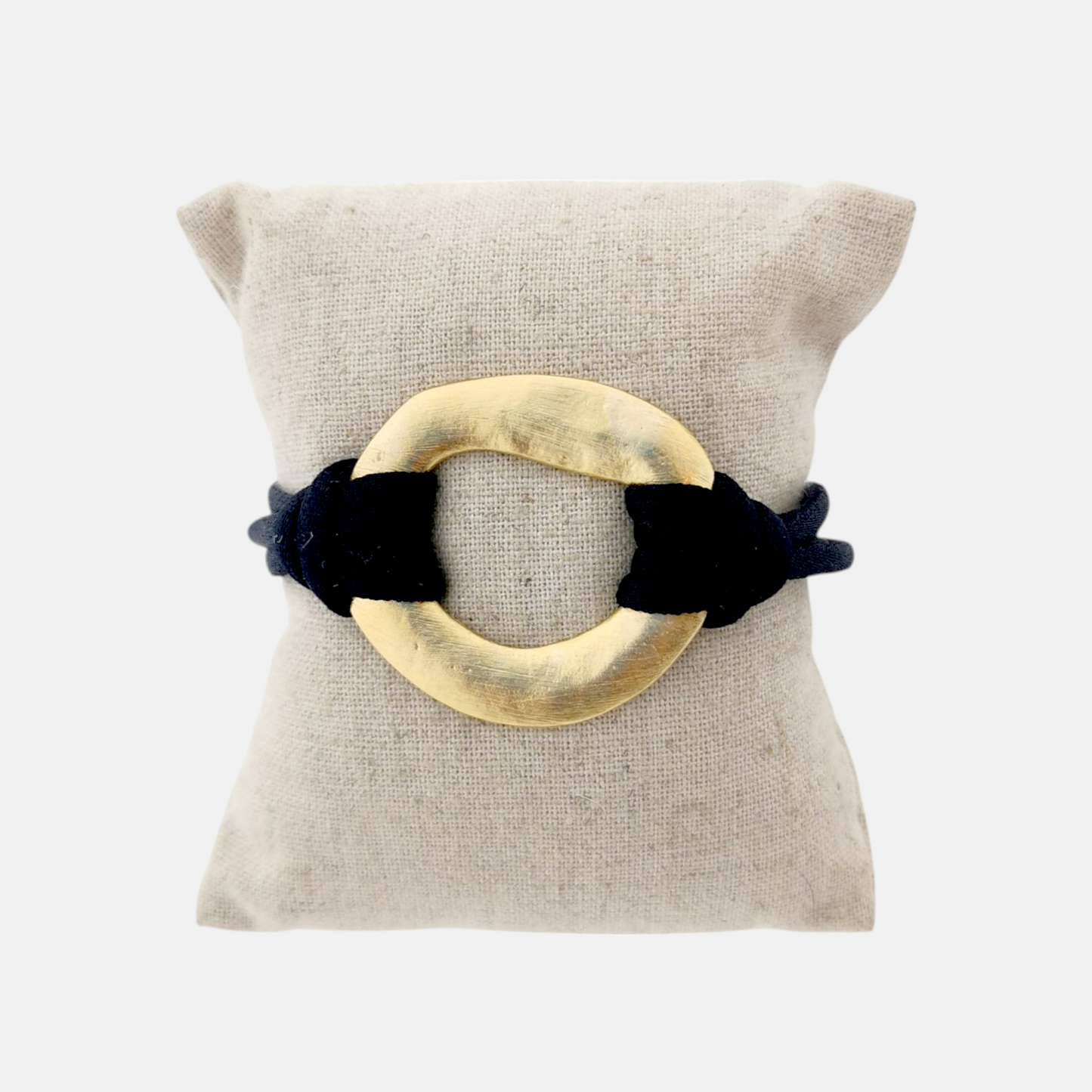 Pulsera Origins con Cordones Negros y Dorado Mate