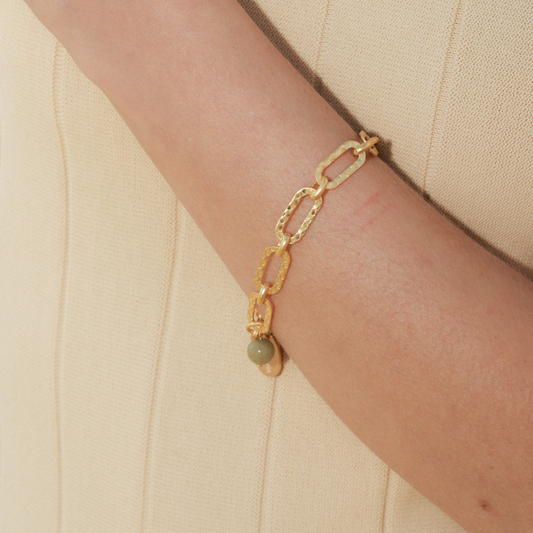 Pulsera Roma Cadena Ovalada en Dorado Mate