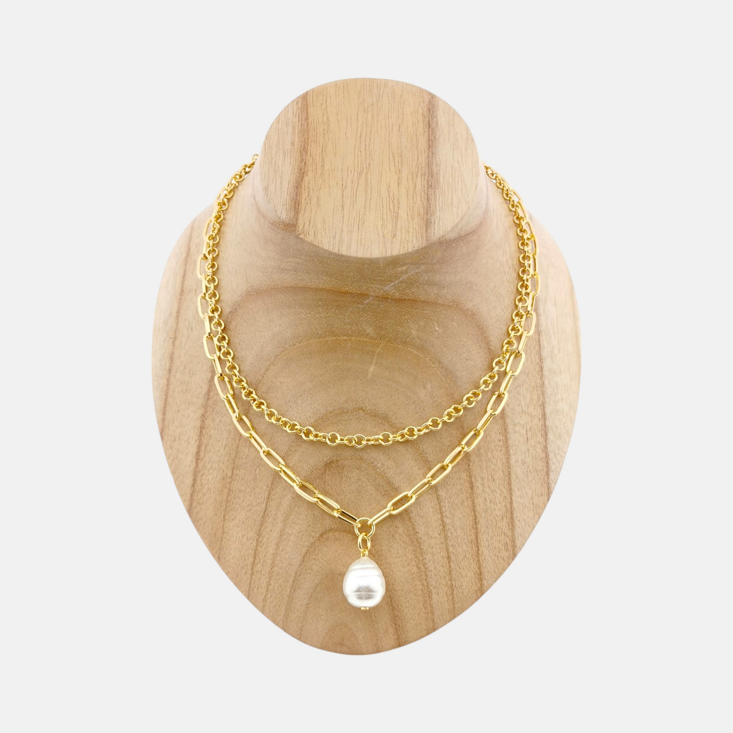 Collar Ceremony Doble Dorado Brillante