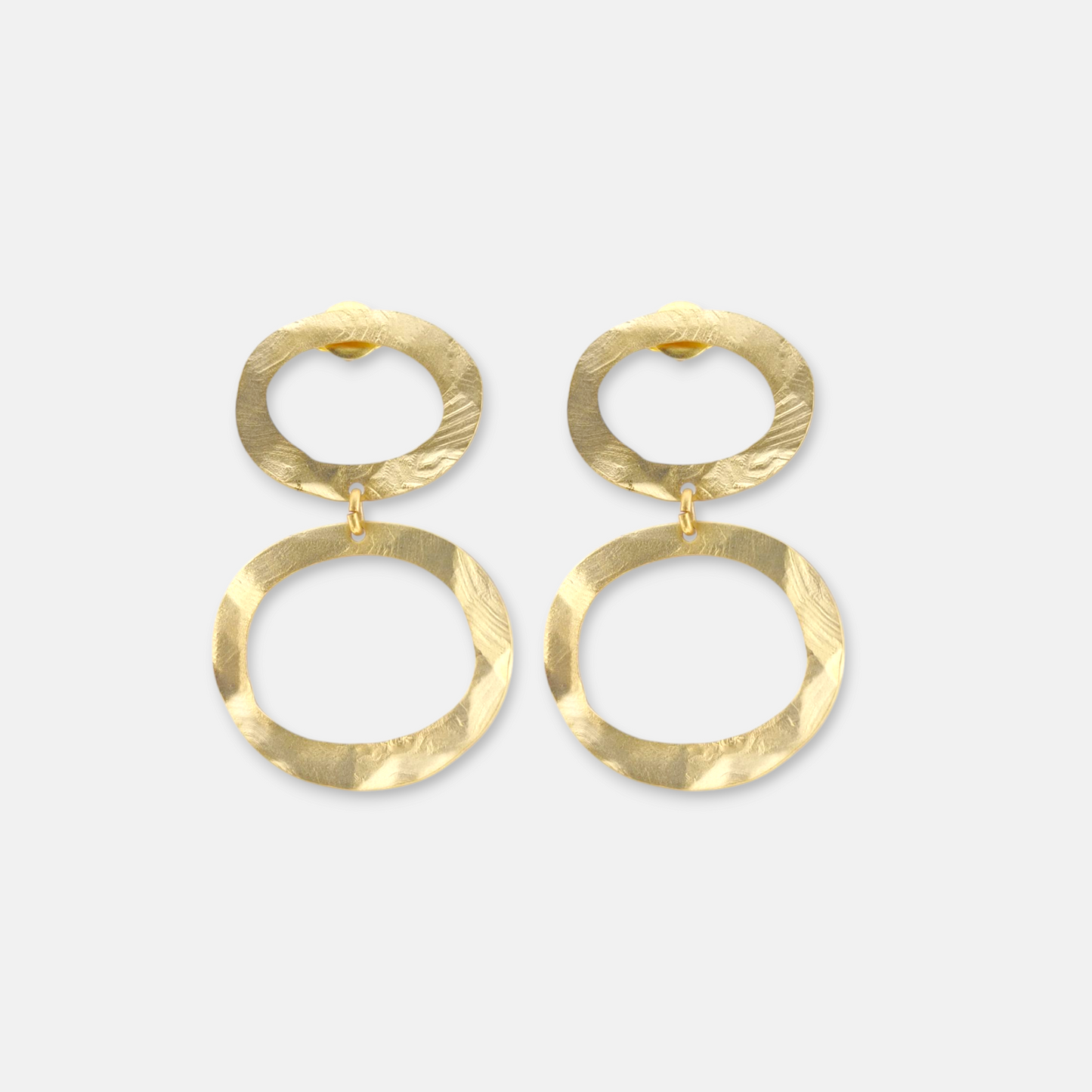 Aros Aire Doble Círculos en Oro Mate