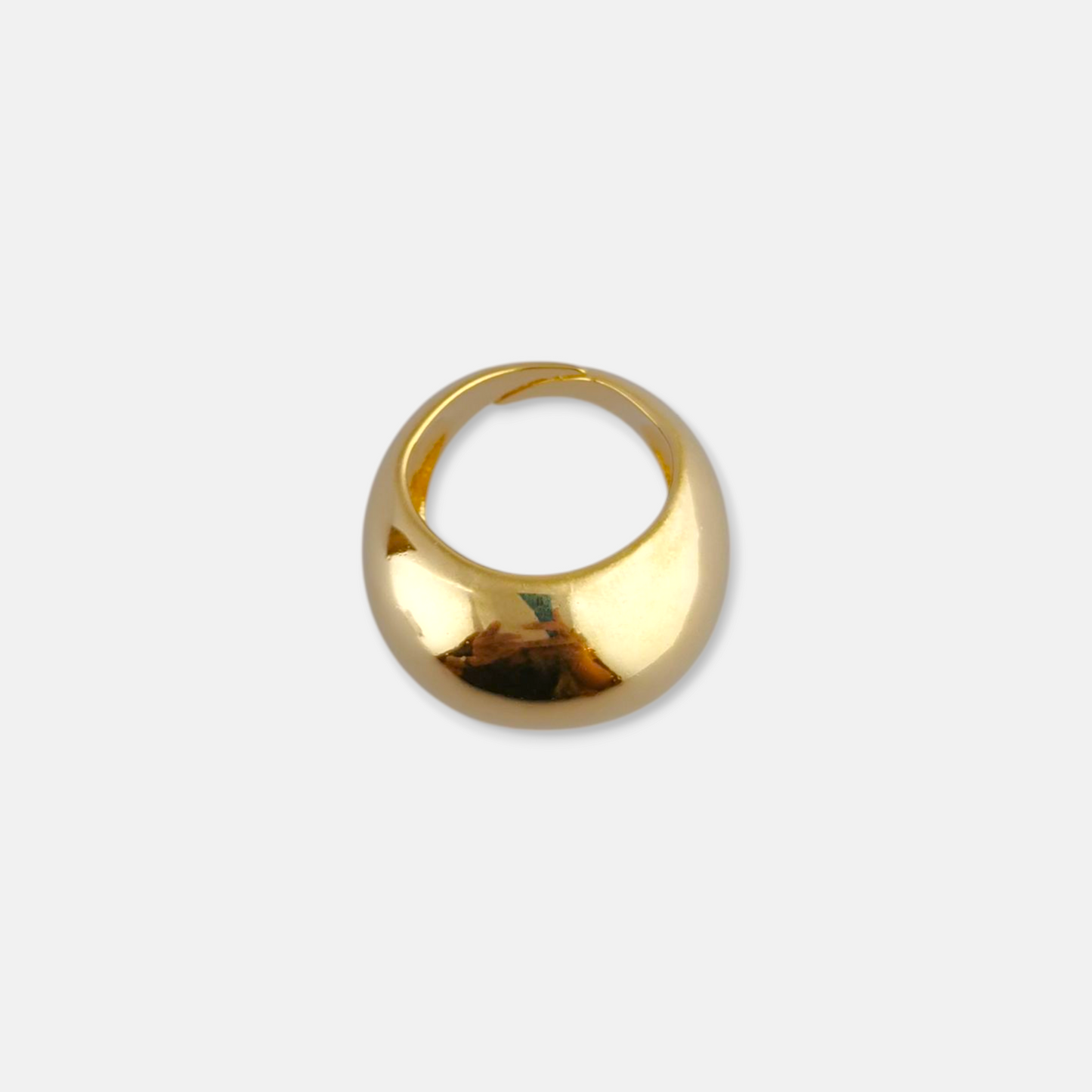 Anillo Capri Ovalado Dorado Brillante