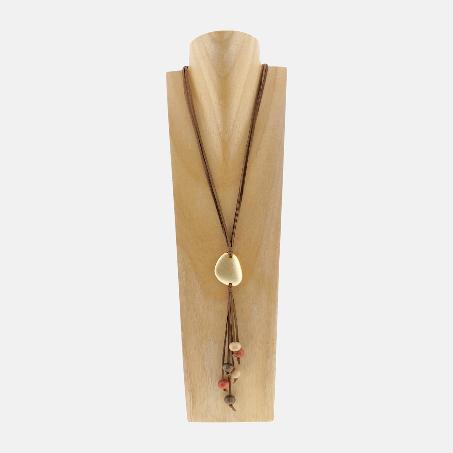 Collar Origins Largo con Cordones y Adorno en Dorado Mate