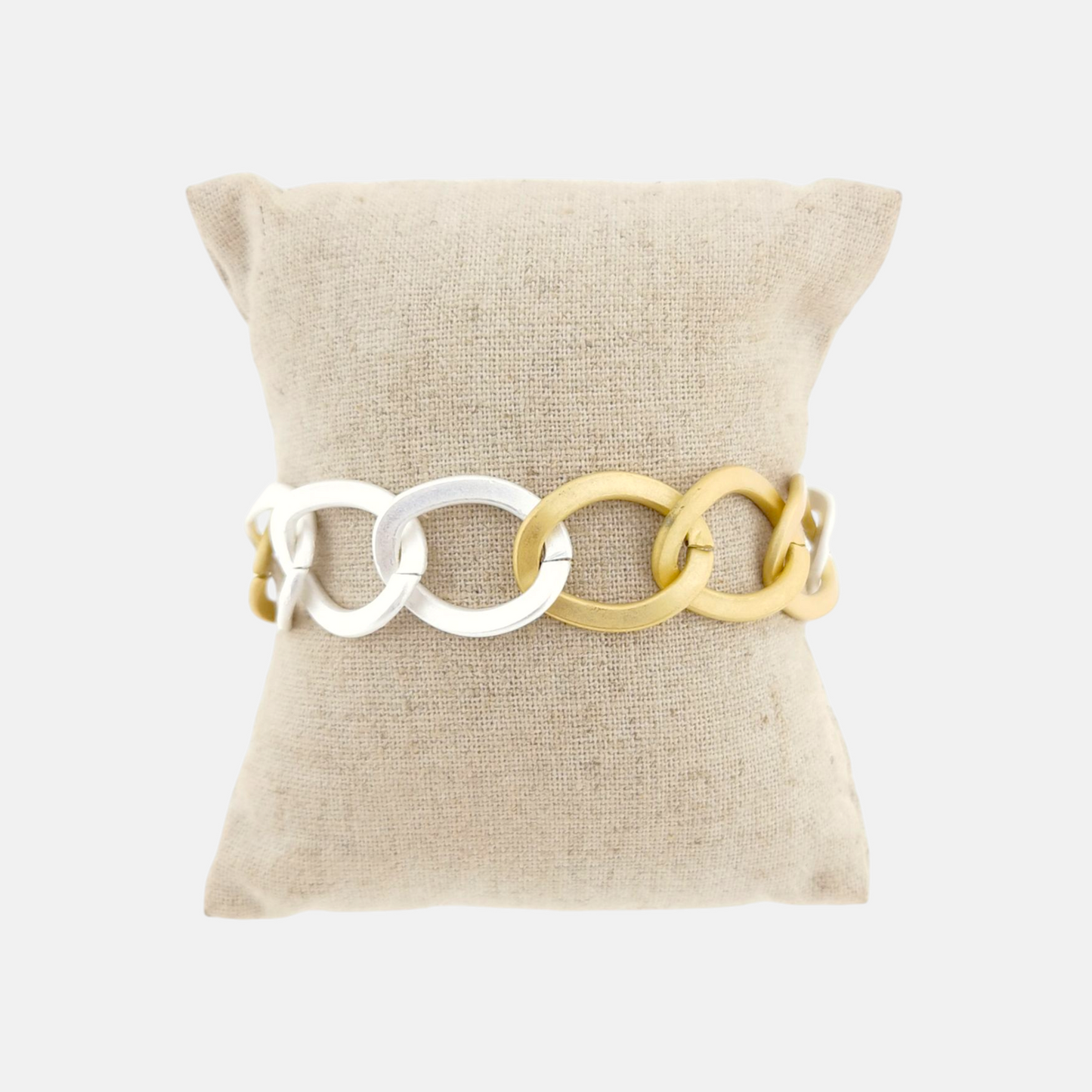 Pulsera Roma Plateado y Dorado mate