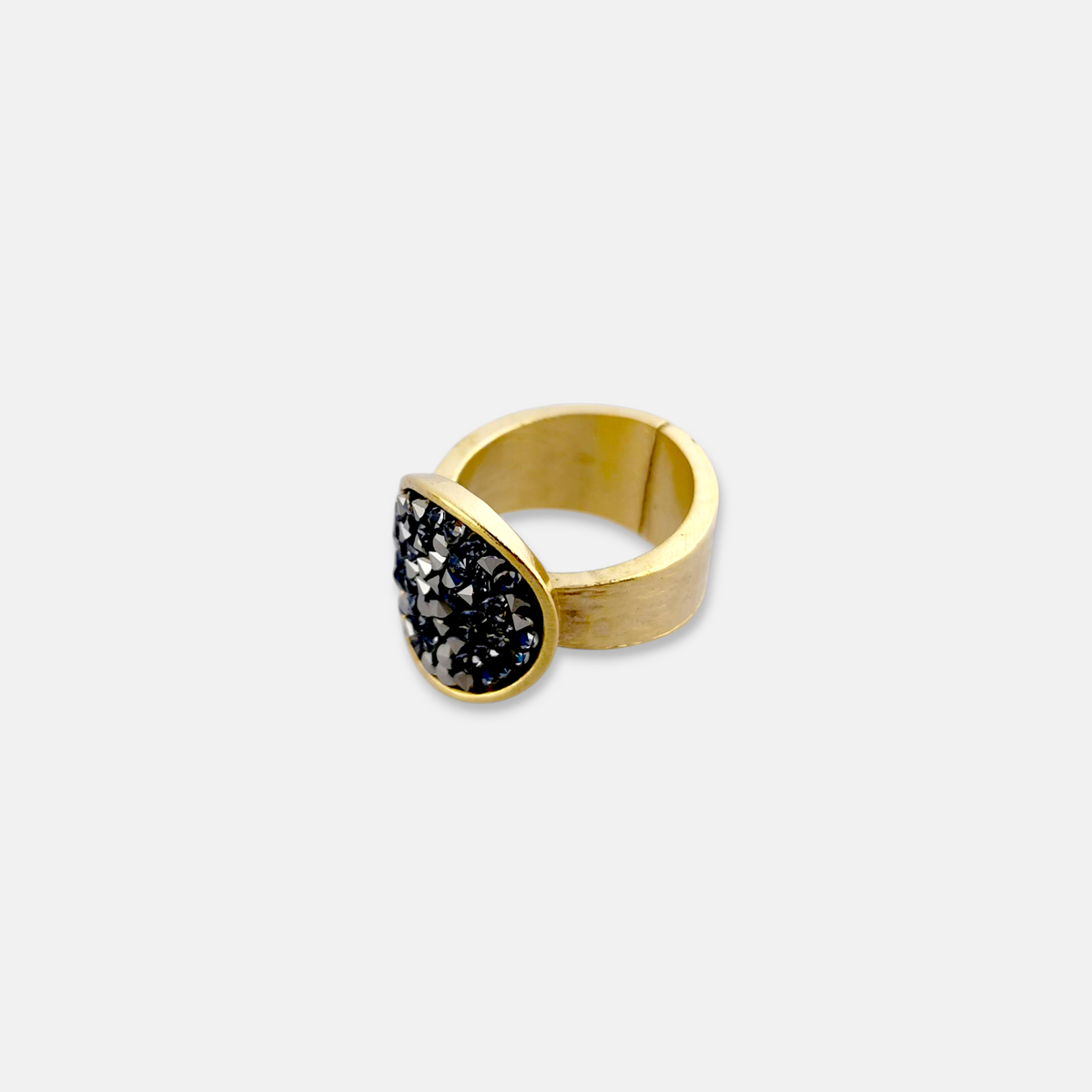 Anillo Dita Bañado Oro Mate con Cristales Swarovski