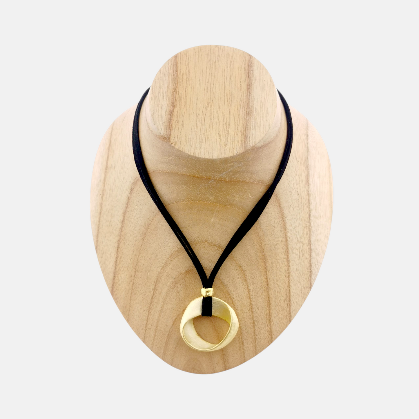 Collar Basic con Cordones Negro y Dorado Mate