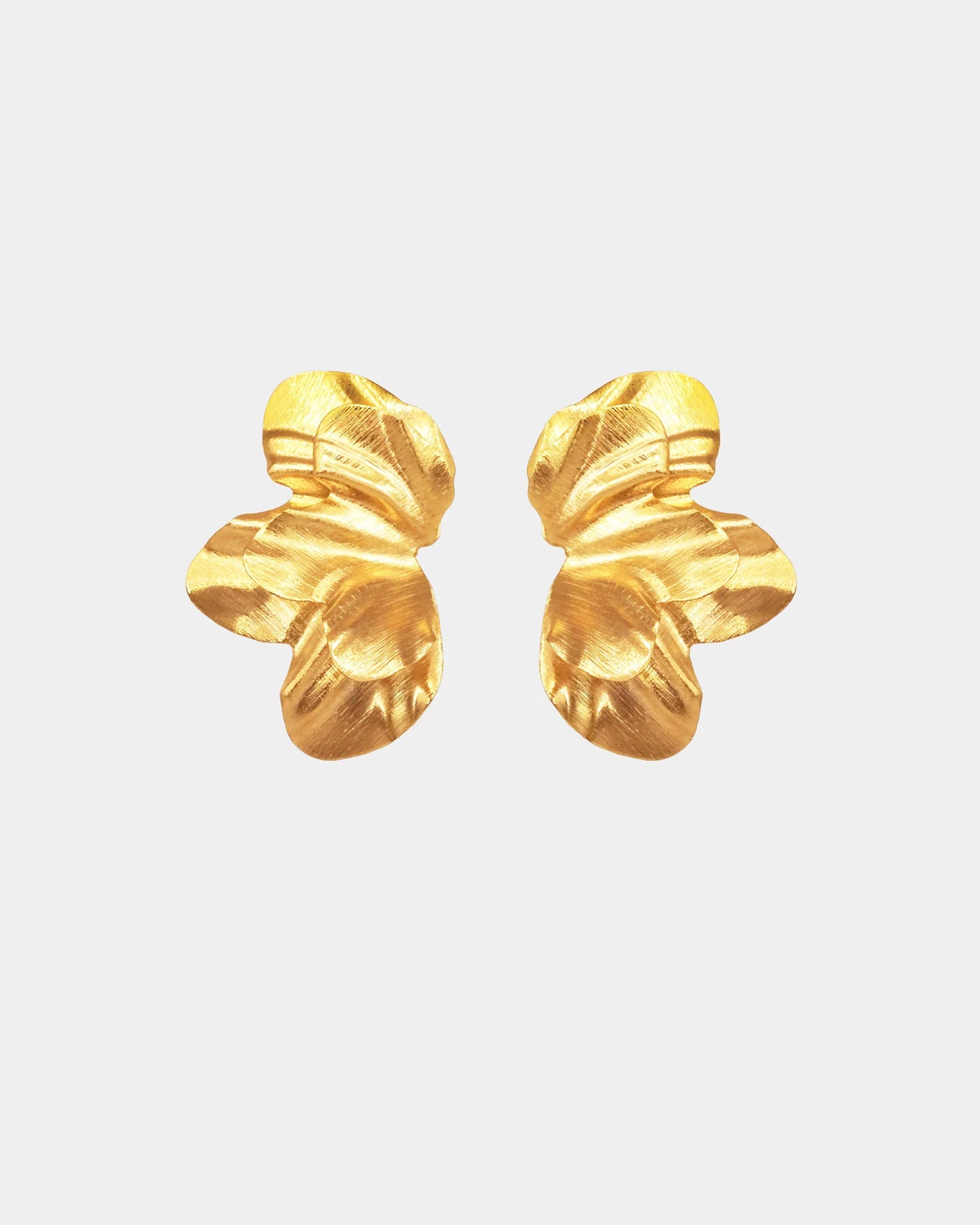 Aros Double Half Flower Dorados