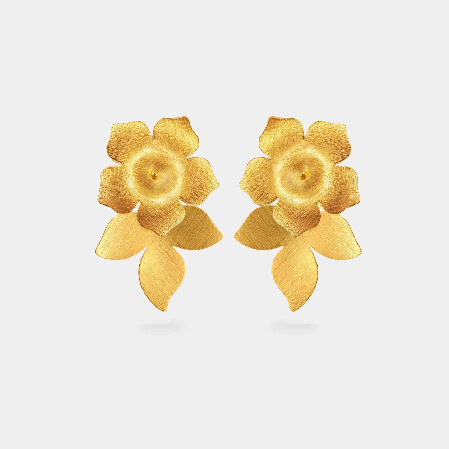 Aros Vinca y Magnolia Dorados