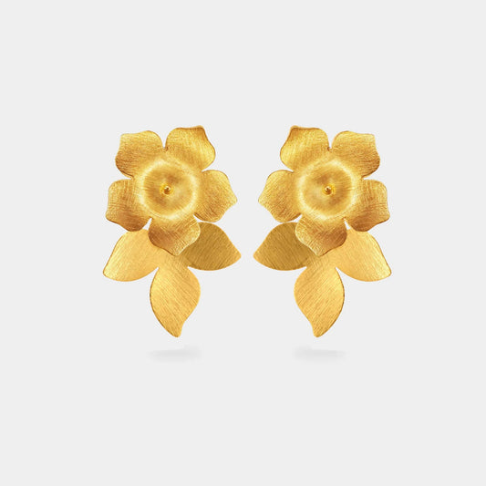 Aros Vinca y Magnolia Dorados