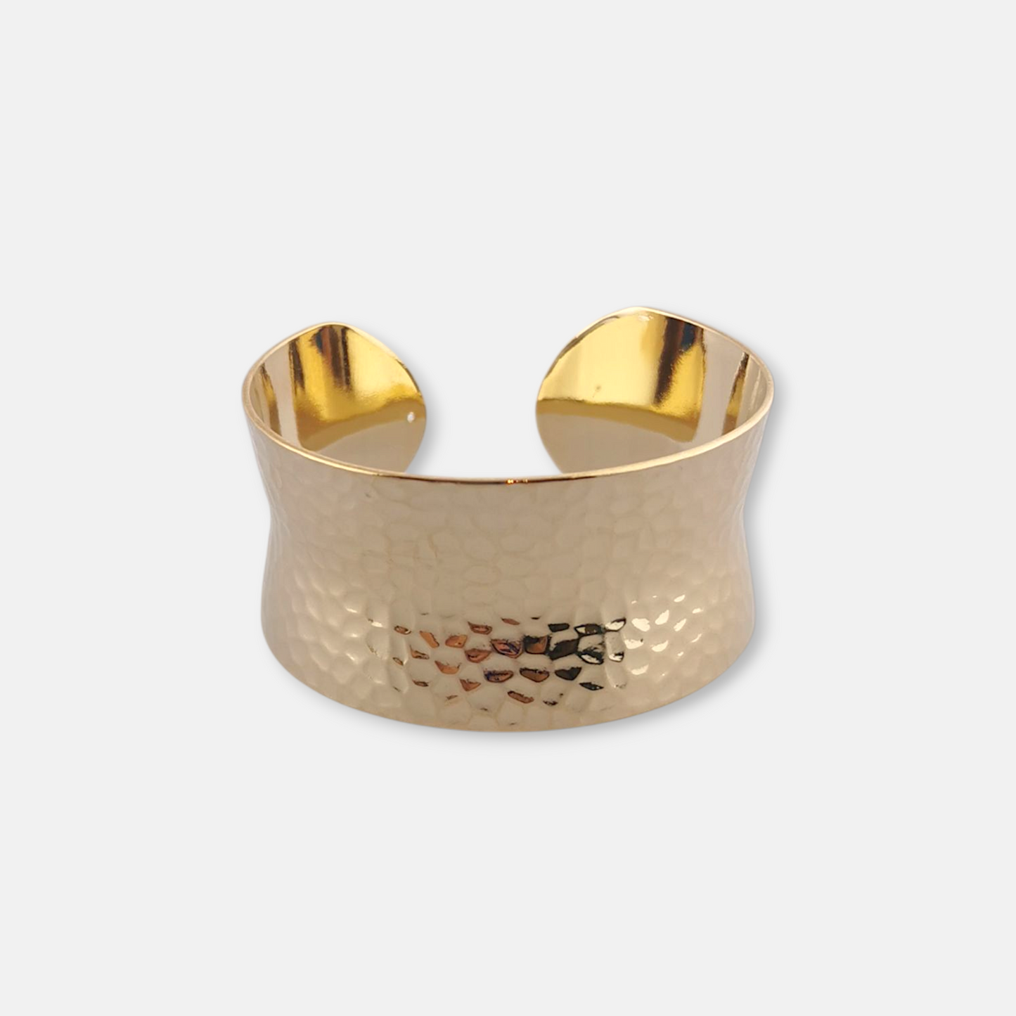 Pulsera Capri Ancha Irregular en Dorado Brillante