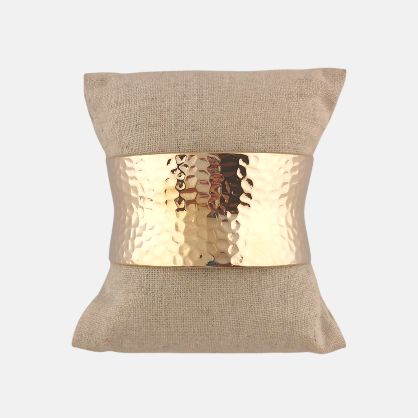 Pulsera Capri Ancha Irregular en Dorado Brillante