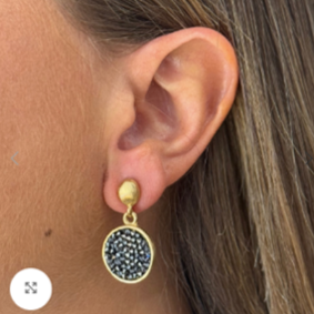 Aros Dita en Dorado Mate con Cristales Swarovski.