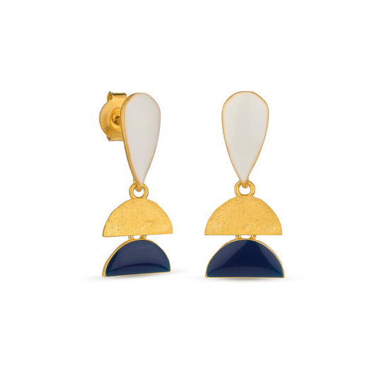 Aros Gota Blanca y Semicírculo Azul Somni