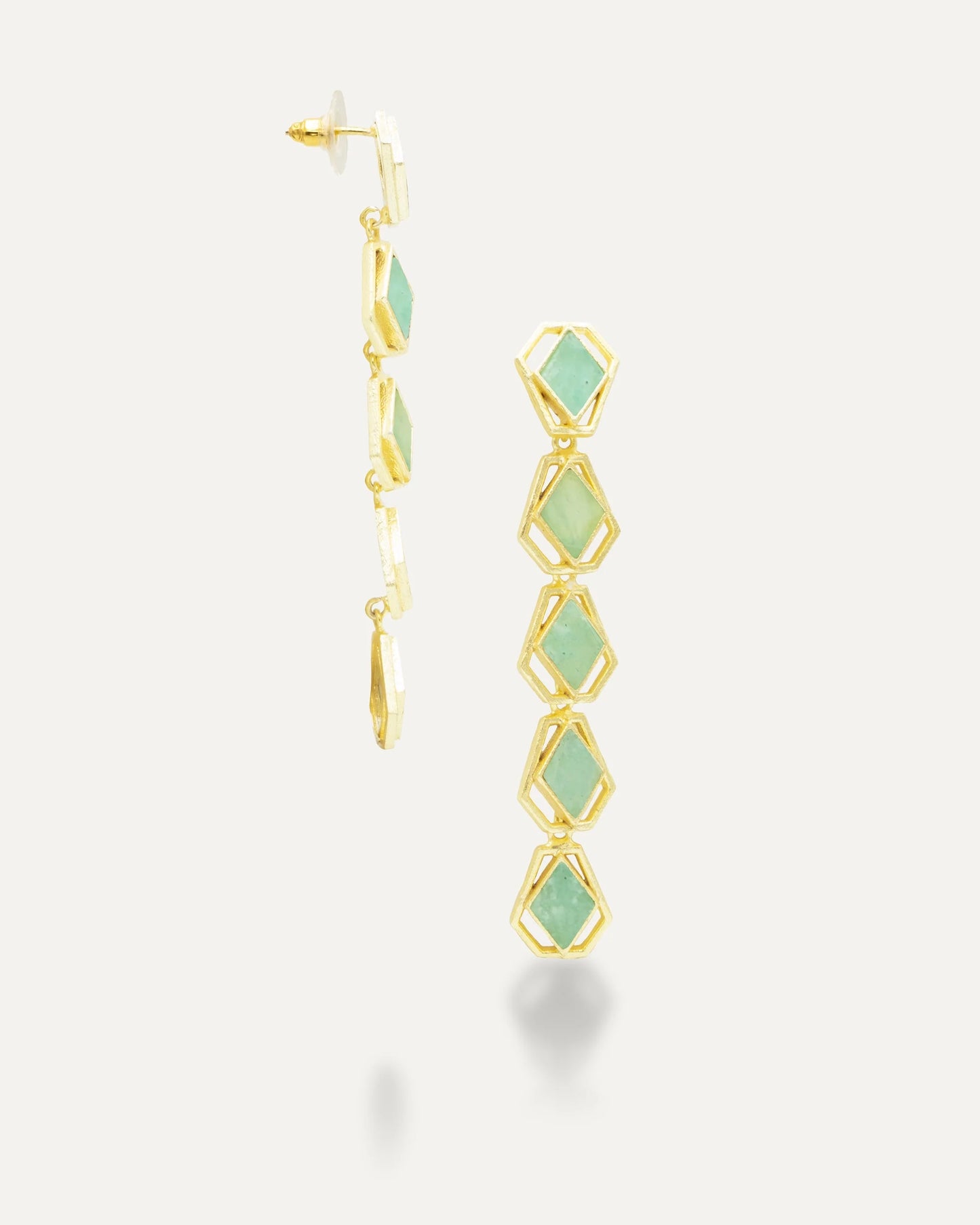 Aros Dorados Anuja Amazonita