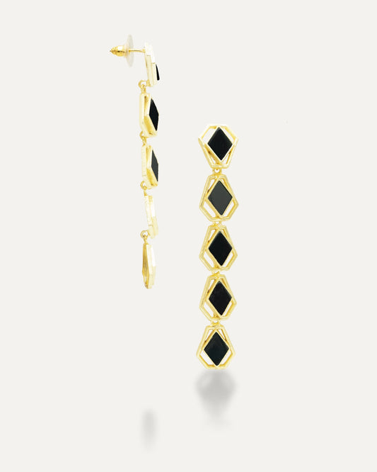 Aros Dorados Anuja Onix Negro